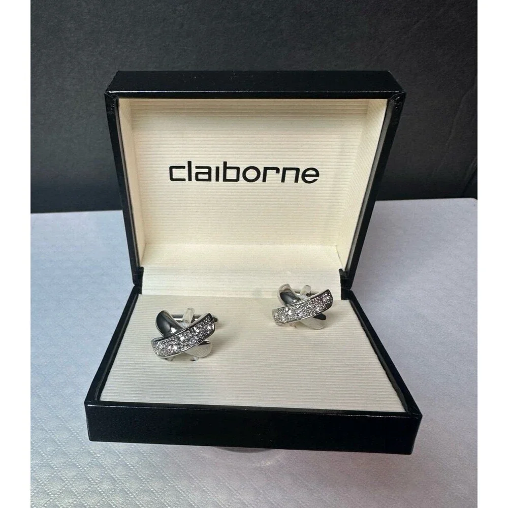 Claiborne Silver-tone Crossover Cufflinks